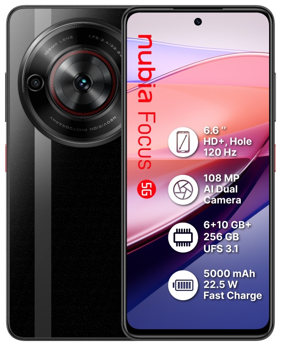 Смартфон Nubia Focus 5G 6 ГБ/256 ГБ черный