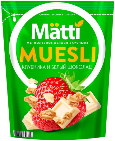 Matti хлопья мультизерновые с клубникой и белым шоколадом 250 г
