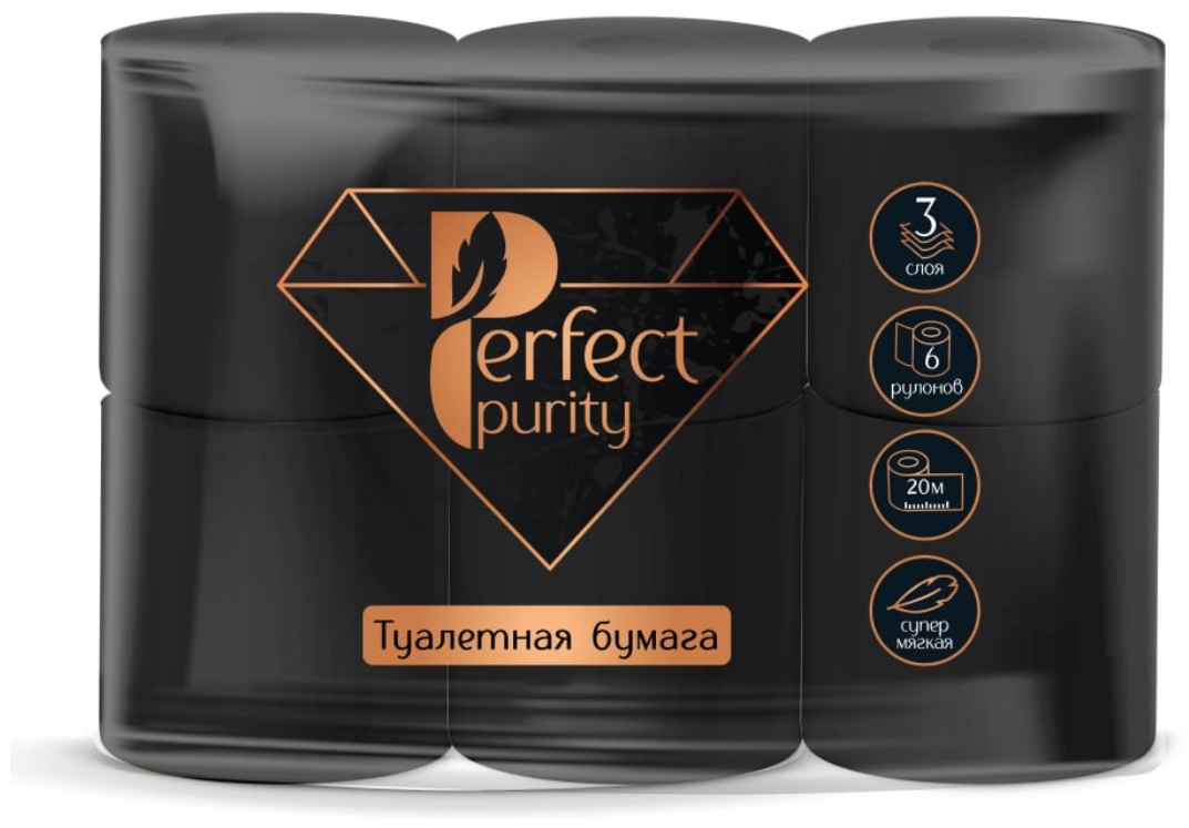 Perfect Purity туалетная бумага 3-слойный 6 шт, первичная целлюлоза