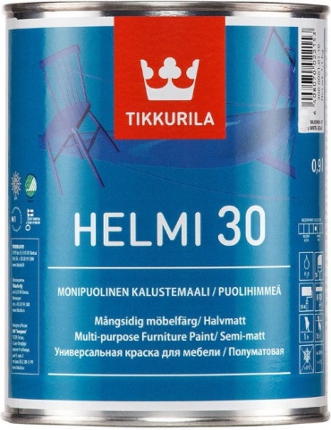 Tikkurila акриловая Helmi 30 С для мебели 0.9 л, бесцветный