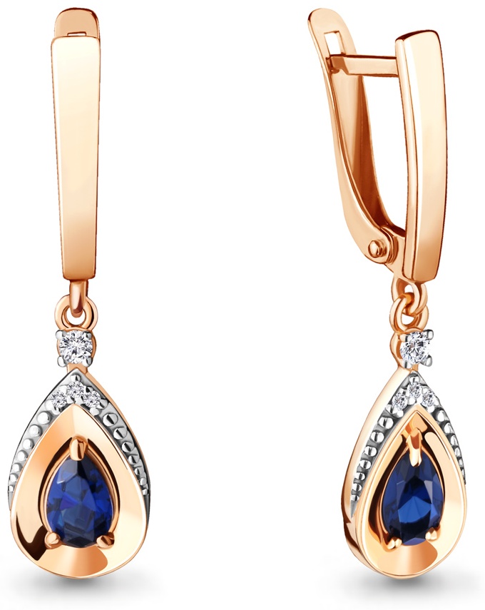 Купить Серьги AQUAMARINE 46928АБ-сап вес 3 г серебро, наносапфир в ...
