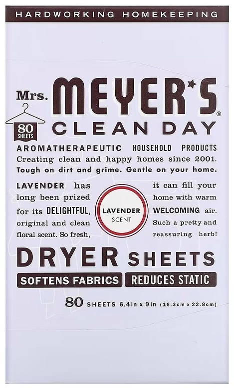Mrs. Meyers Clean Day салфетки-кондиционер для сушильной машины Dryer Sheets, Lavender