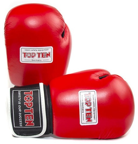 Купить Боксерские перчатки TOP TEN Aiba 10 oz красные в кредит в Алматы ...