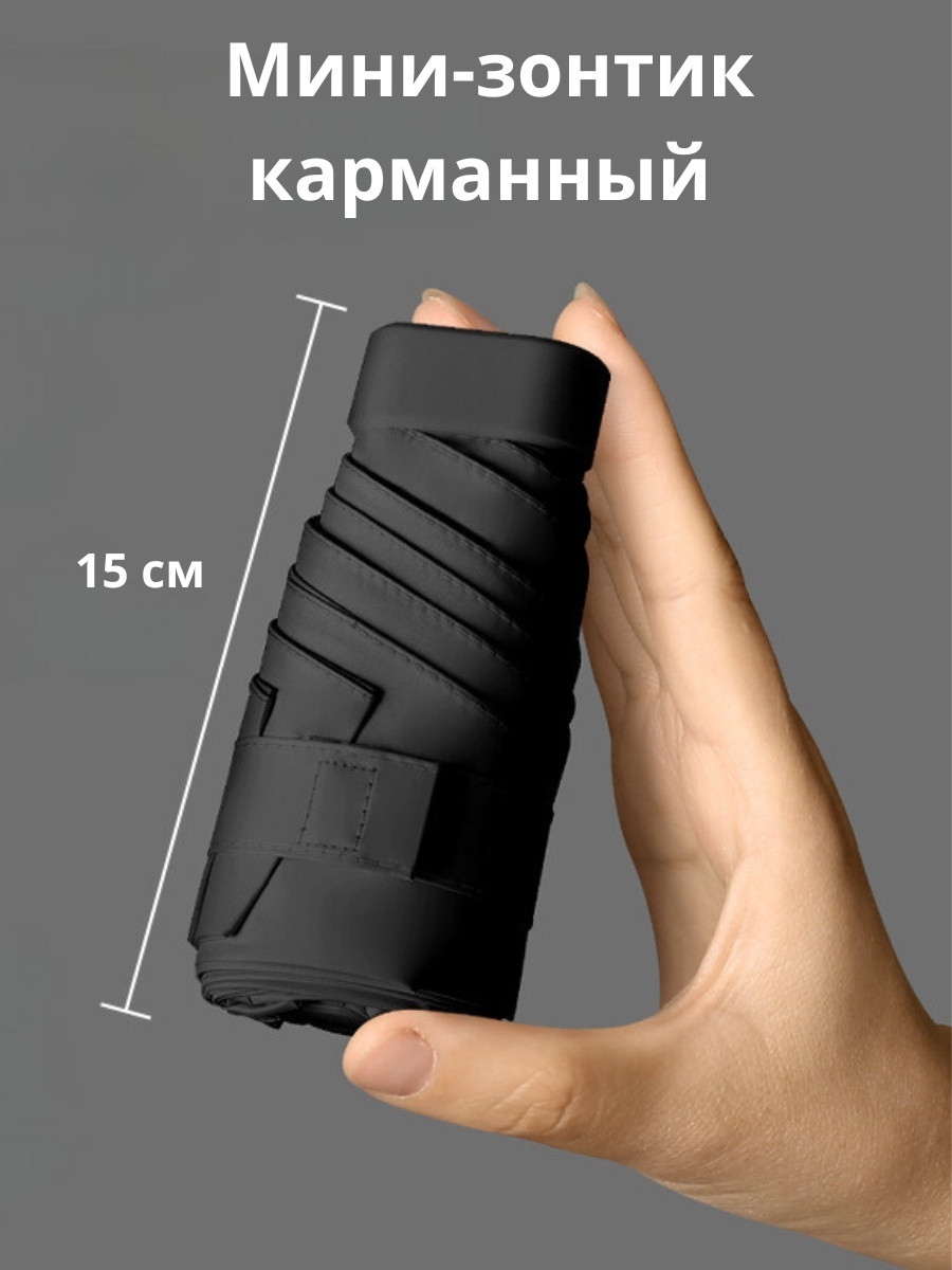 Мини-зонт механика черный