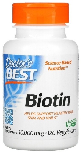 Doctor's Best Биотин 10 000 мкг 120 вегетарианских капсул