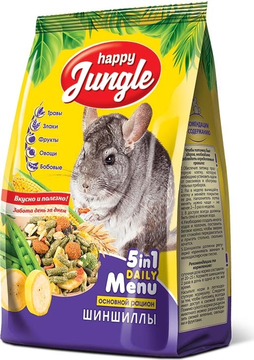 Купить Корм Happy Jungle для шиншилл 0.4 кг в Алматы – Магазин на Kaspi.kz