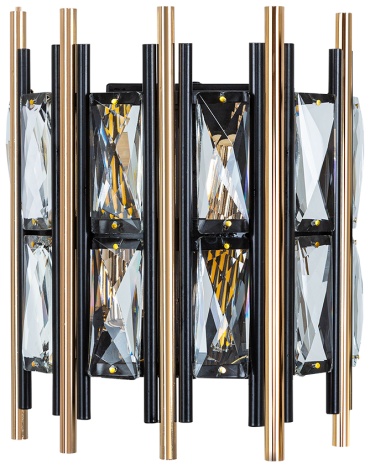 Бра настенный, накладной Arte Lamp Е14, черный, прозрачный