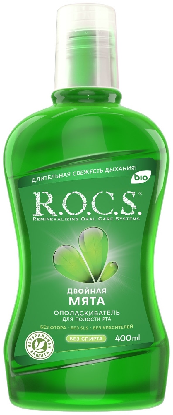 R.O.C.S. Двойная мята ополаскиватель мятный 400 мл