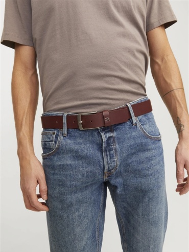 Ремень Jack&Jones натуральная кожа 95 см коричневый