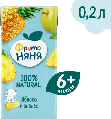Сок ФрутоНяня яблоко, ананас с 6 месяцев 200 мл 1 шт