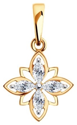 Подвеска Diamant 51-130-02015-1 вес 0.82 г золото, фианит