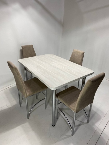 Комплект MEBEL STYLE GROUP 115780311, стол 120х80 см + 4 стула, бежевый