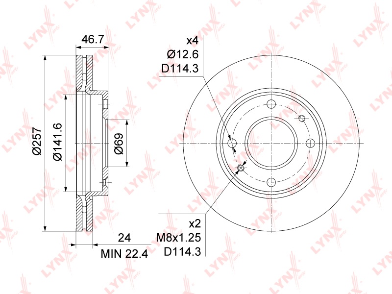 Диски LYNXauto передние BN1057