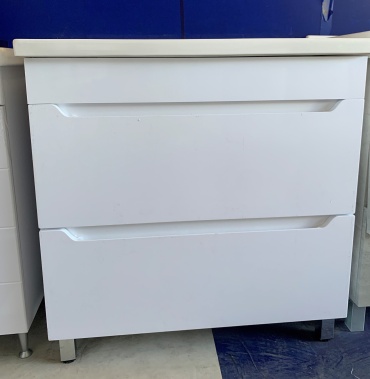 Монако 80 тумба с раковиной напольная, 80x85x45 см, ЛДСП, МДФ, белый