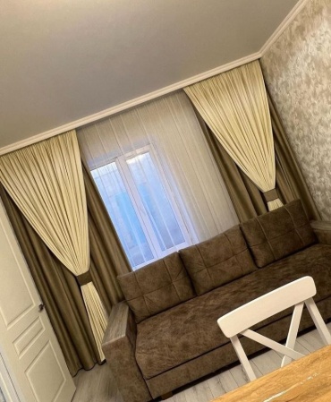 Комплект Viva Lux 800x280 см 2 шт, бархат, бежевый, коричневый