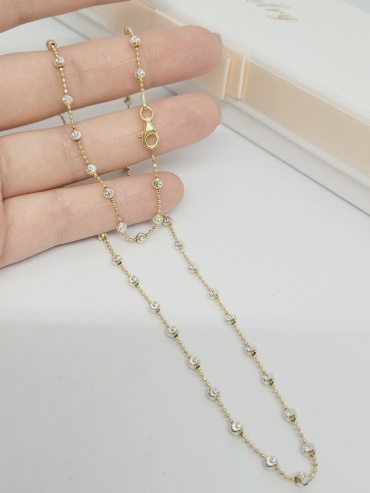 AQUAMARINE D0992387 длина 48 см, вес 5 г серебро, плетение фантазийное