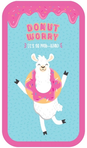 Пенал ArtSpace No prob-llama, застежка молния, голубой, розовый