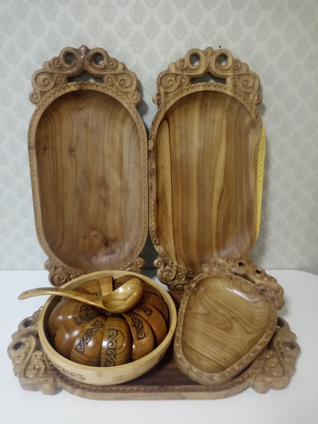 Блюдо Adal 67х30 см, дерево, 17 шт