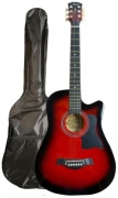 Гитара акустическая ALAU 38 + чехол красный