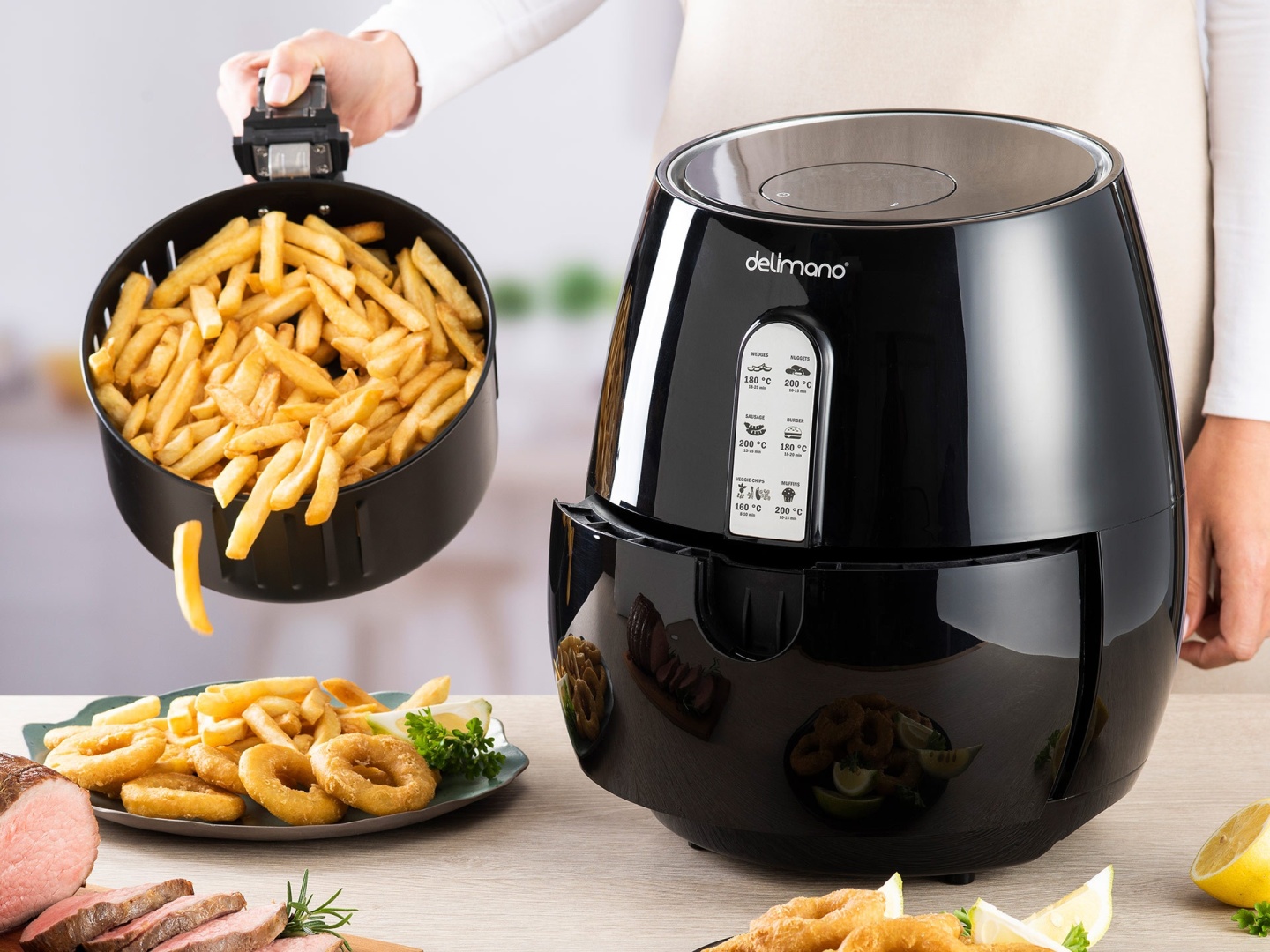 Купить Мультиварка Delimano Air Fryer Deluxe черный в Алматы – Магазин на  Kaspi.kz