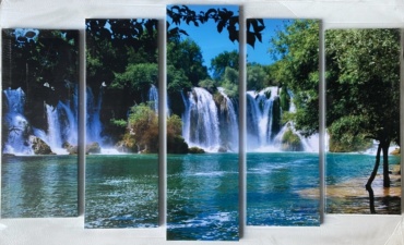 QWERTY модульная картина Водопад 125x80 см