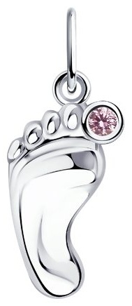 Подвеска Diamant 94-130-01002-1 вес 0.67 г серебро, фианит