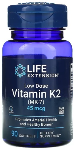 Life Extension БАД Low Dose Vitamin K2 (MK-7), 45 mcg 90 капсул