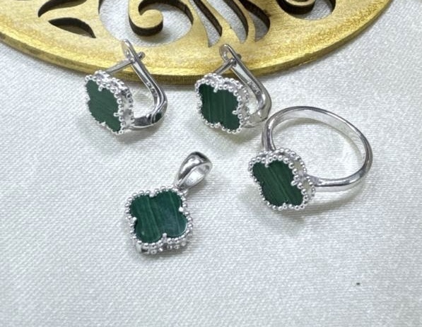 Splendore Collection SPL2024525 вес 9 г серебро, малахит