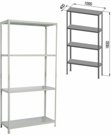 Стеллаж складской BRABIX MS KD S240BR144402, 100x40x185 см