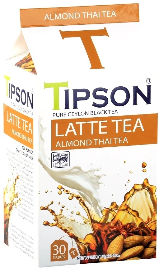 Купить Чай Tipson Latte Tea Миндальный Тайский черный листовой 30 ...