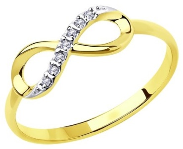 Diamant 53-110-00787-1_16 размер 16 вес 1.04 г золото, фианит
