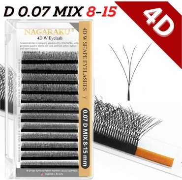 NAGARAKU пучковые C 0.07 мм черный mix 8-15 мм