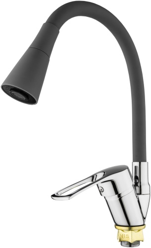 Смеситель с гибким изливом Dionis DNE8-LG-305, силумин, цвет серый, хром