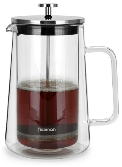 Френч-пресс Fissman Doppio 9088 1000 мл, стекло