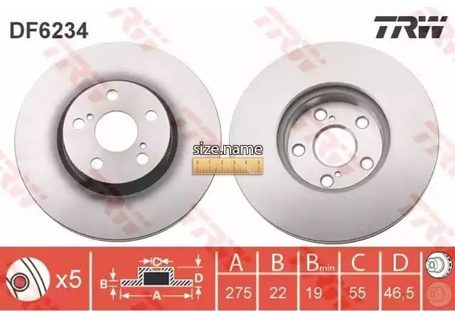 Диски TRW передние DF6234