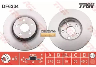 Диски TRW передние DF6234