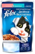 Felix Двойная вкуснятина кусочки в желе лосось, форель 75 г 26 шт