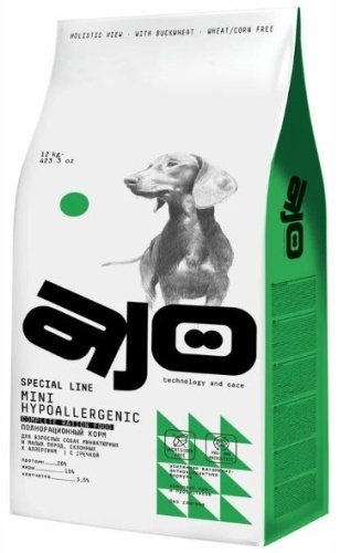 AJO Special Line Mini Hypoallergenic для взрослых мелких пород 12 кг