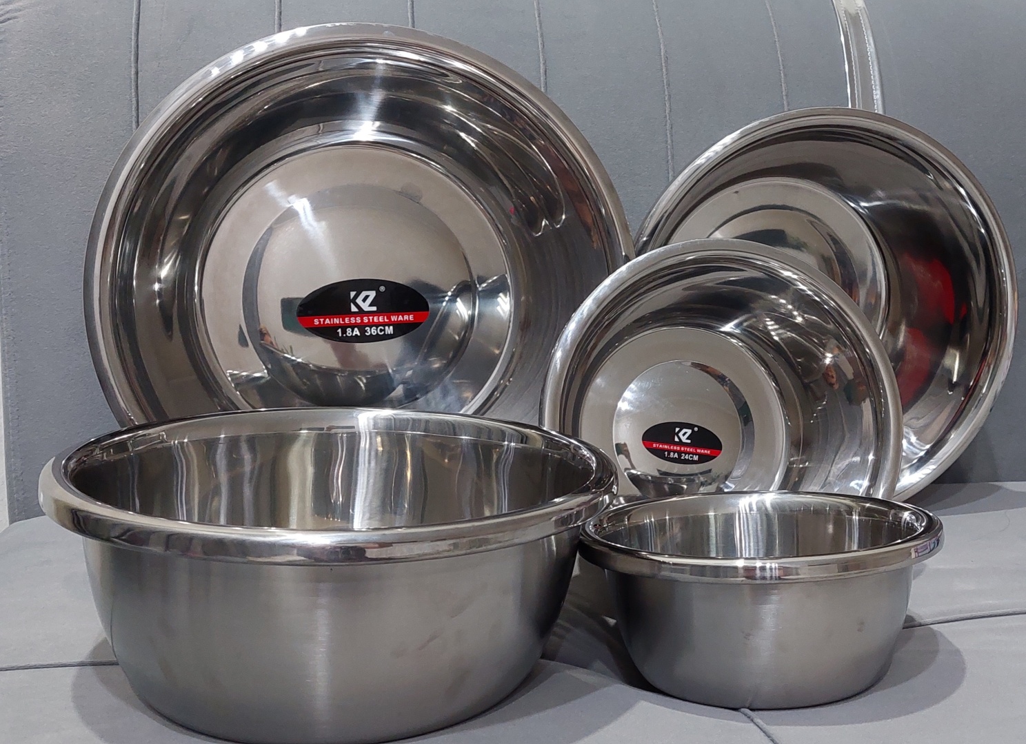 Миска 653258 5 шт, нержавеющая сталь, 36х36 см