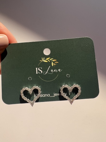 Серьги Stainless Steel нержавеющая сталь, фианит