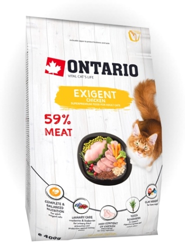 Ontario Exigent для взрослых привередливых курица 0.4 кг