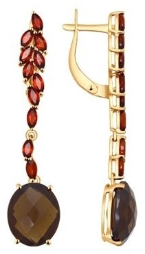 Серьги SOKOLOV 724294 вес 5.89 г золото, топаз, гранат