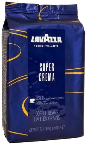 Кофе Lavazza Super Crema зерновой в пакете 1000 г