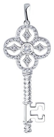 Подвеска Diamant 94-130-01015-1 вес 3.14 г серебро, фианит