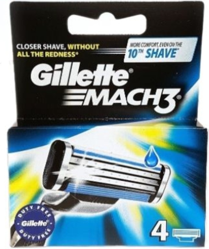 Hatteker Gillette Mach3 сменные кассеты 4 шт