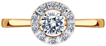 Diamant 51-210-02422-1_165 размер 16.5 вес 1.55 г золото, бриллиант