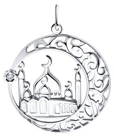 Подвеска SOKOLOV 94032898 вес 1.89 г серебро, фианит