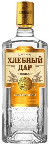 Водка Хлебный Дар Пшеничная классическая зерновой, мягкий 40% 0.5 л