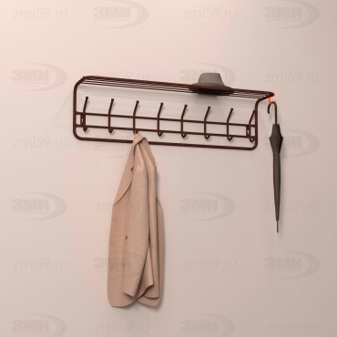 Вешалка настенная ЗМИ 100 М, металл, 98x26 см, коричневый