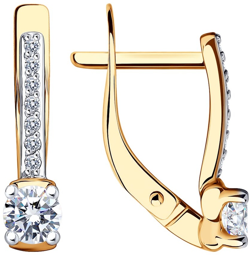 Серьги SOKOLOV EAR-SO-585-825089 вес 1.82 г золото, фианит